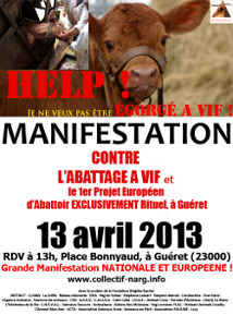 Manifestation contre l'ouverture d'un abattoir